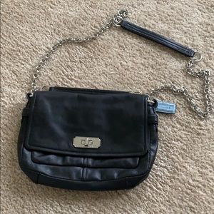 Coach Chelsea Black Leather Flap Shoulder Bag